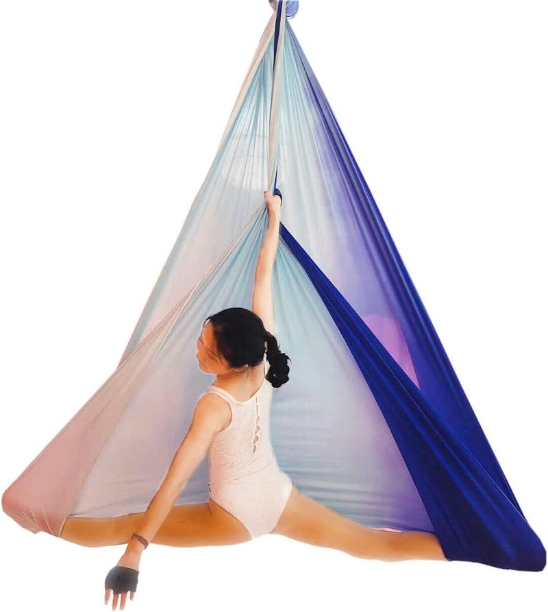 wellsem Aerial Yoga Hammock Aerial Pilates Silk Yoga Swing Set Inversion Equipment include daisy Chain, Pose Guide 5.5 yards - Image 5